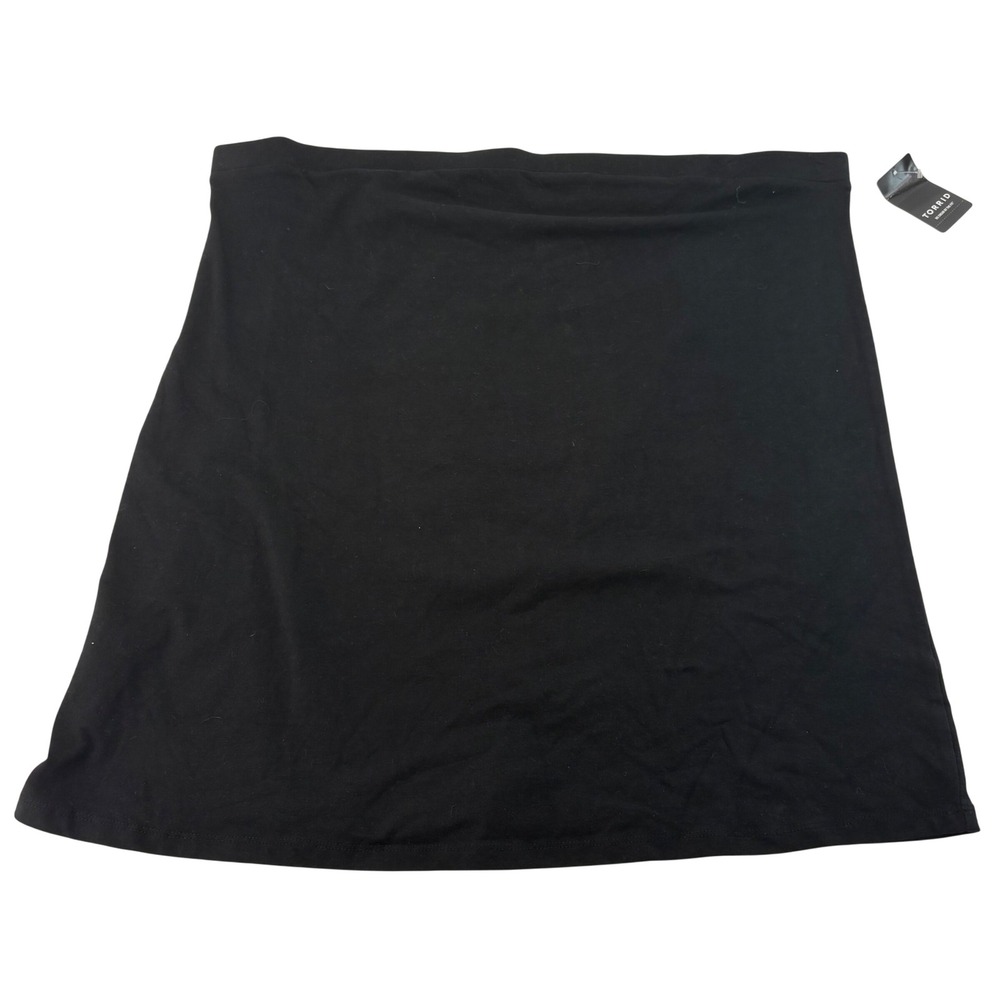 Torrid Womens Plus Size 4 Black Cotton Spandex Mini Skirt Stretch Basic Solid